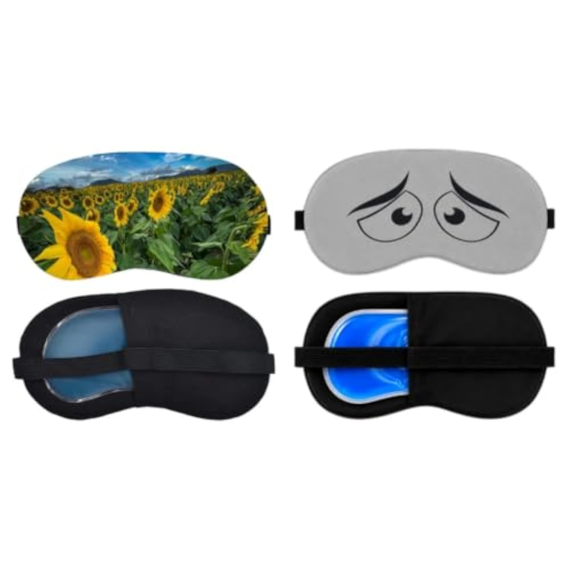 Sleep Eye Mask Pack of 2 for Travel, Adjustable Strap
